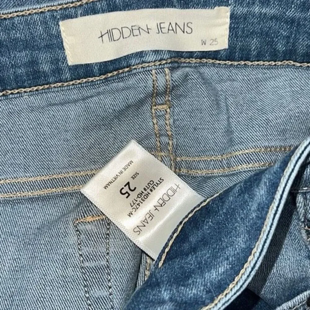 Hidden Jeans Two Tone Cropped Bell Bottom Flared Jeans Size 25 - Picture 5 of 5